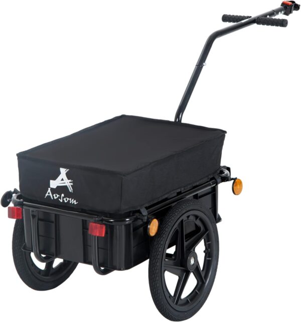 Bicycle Cargo Trailer with Removable Box and Waterproof Cover