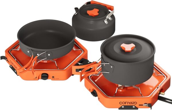 Burner Camping Stove with Cookware