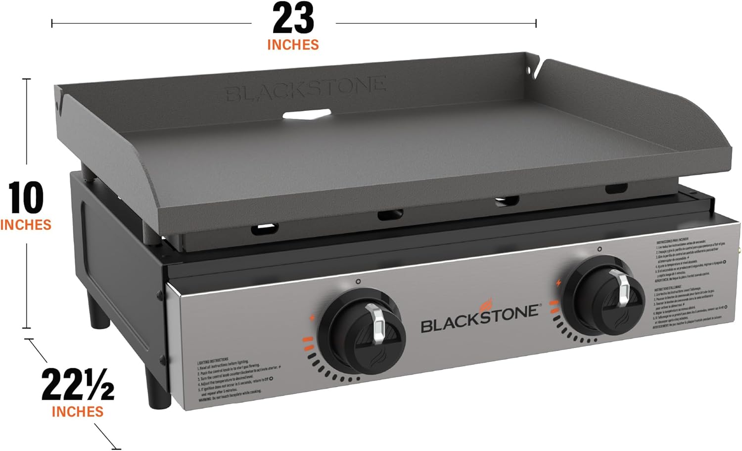 Blackstone 1666 22” Tabletop Griddle with Stainless Steel Faceplate - Image 3