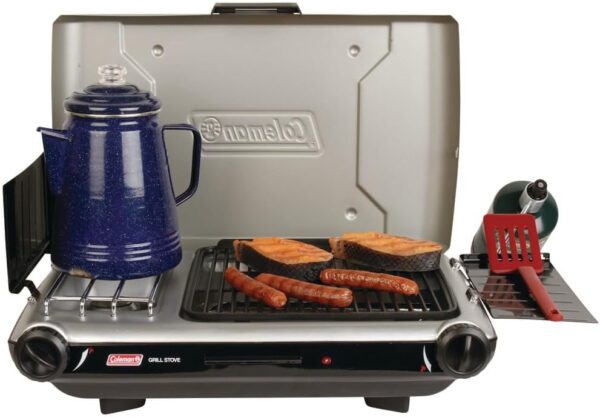 2-in-1 Grill & Stove with 2 Adjustable Burners