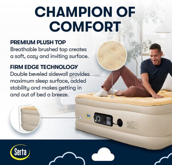 Serta Raised Air Mattress with Never Flat Pump - Image 5