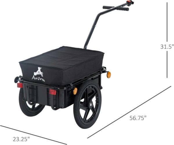 Bicycle Cargo Trailer with Removable Box and Waterproof Cover - Image 5