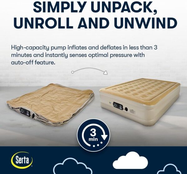 Serta Raised Air Mattress with Never Flat Pump - Image 8