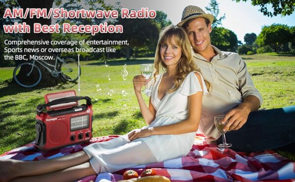 Weather Alert Radio with Flashlight,Reading Lamp and Cellphone Charger - Image 4