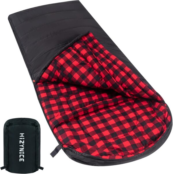 Sleeping Bag 100% Cotton Flannel XXL for Adults Big and Tall