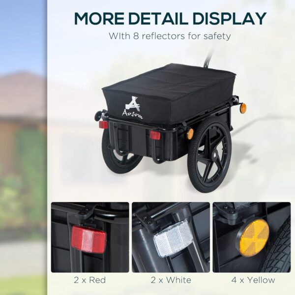Bicycle Cargo Trailer with Removable Box and Waterproof Cover - Image 4