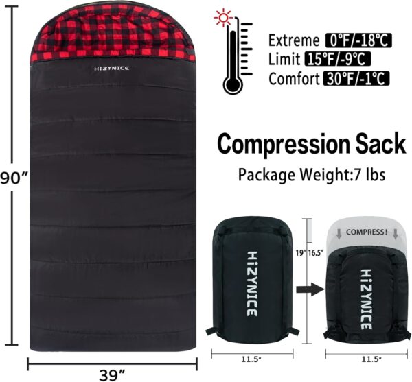 Sleeping Bag 100% Cotton Flannel XXL for Adults Big and Tall - Image 2
