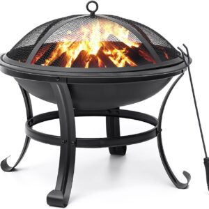 SINGLYFIRE 22 inch Fire Pit for Outside