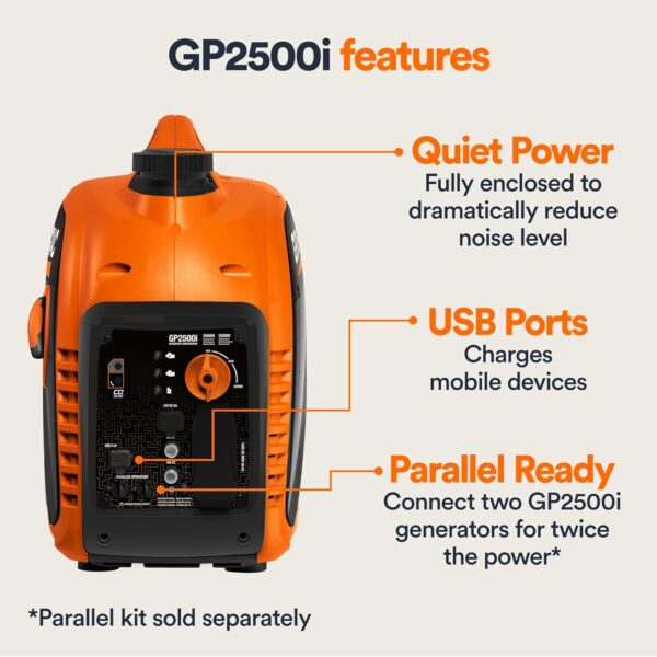 Generac 2,500-Watt Gas Powered Portable Inverter Generator - Image 5