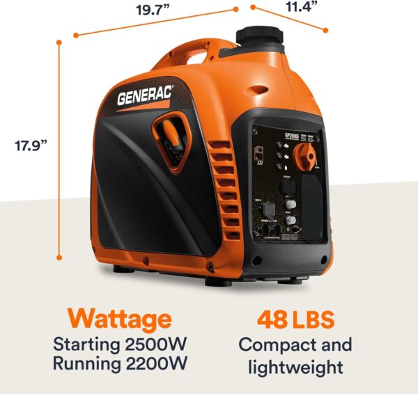 Generac 2,500-Watt Gas Powered Portable Inverter Generator - Image 4