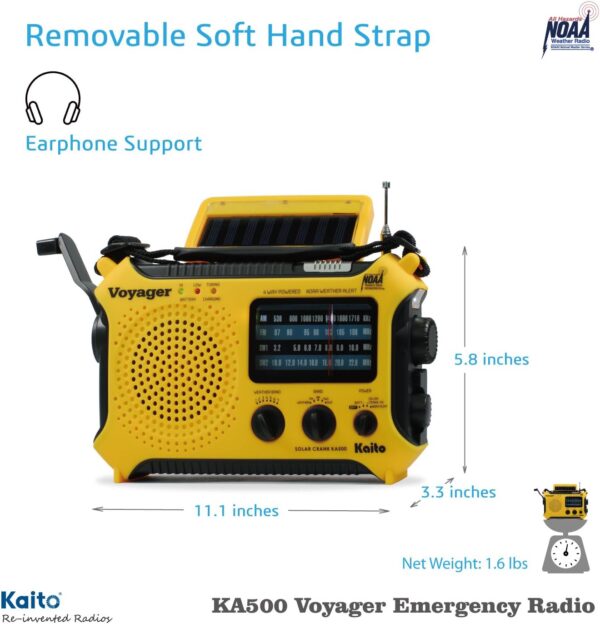 Weather Alert Radio with Flashlight,Reading Lamp and Cellphone Charger - Image 12