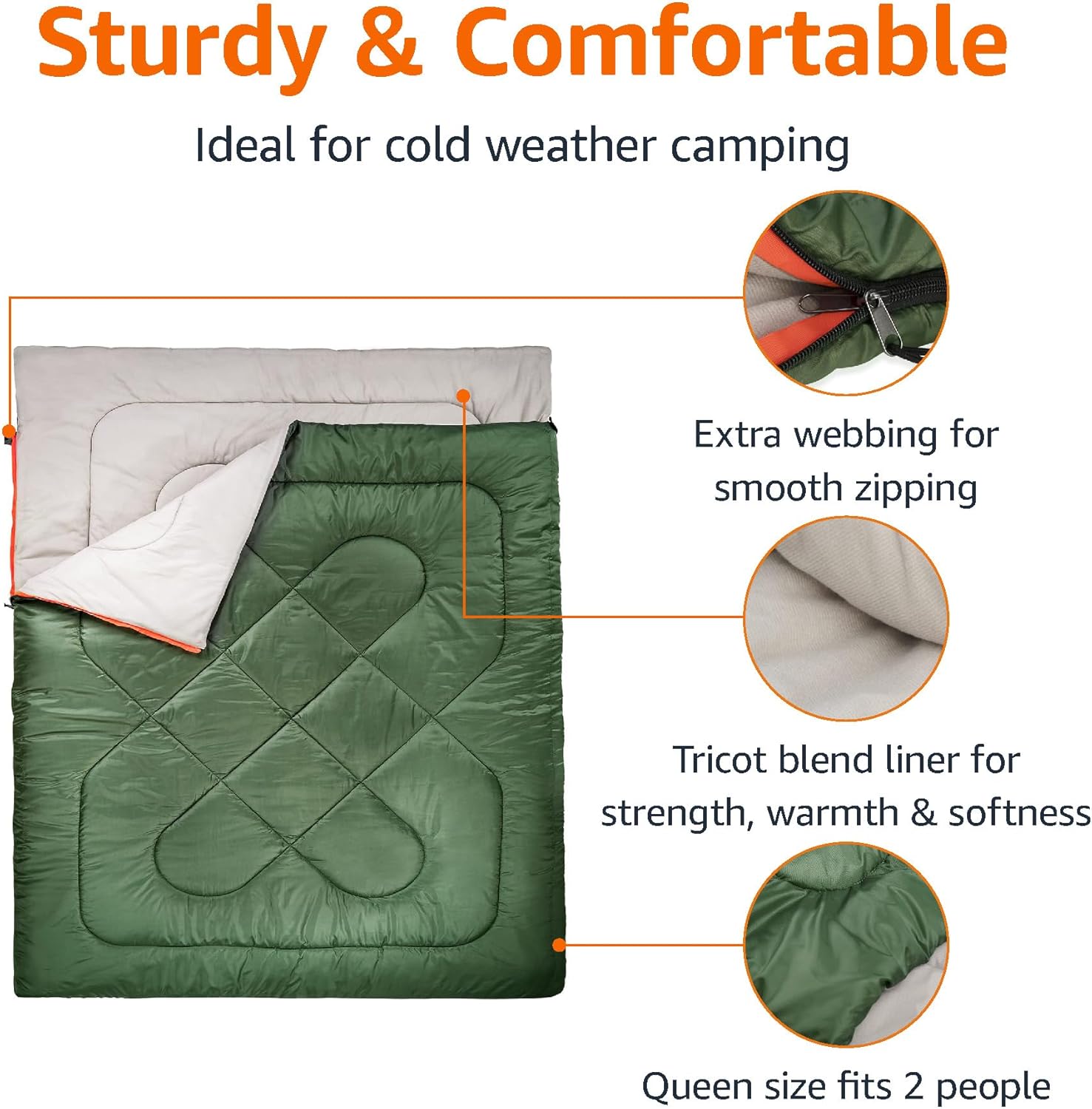 Double Durable Sleeping Bag for Adults - Image 2