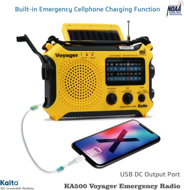Weather Alert Radio with Flashlight,Reading Lamp and Cellphone Charger - Image 11