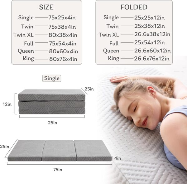 MLILY Tri-Fold Memory Foam Mattress - Image 5