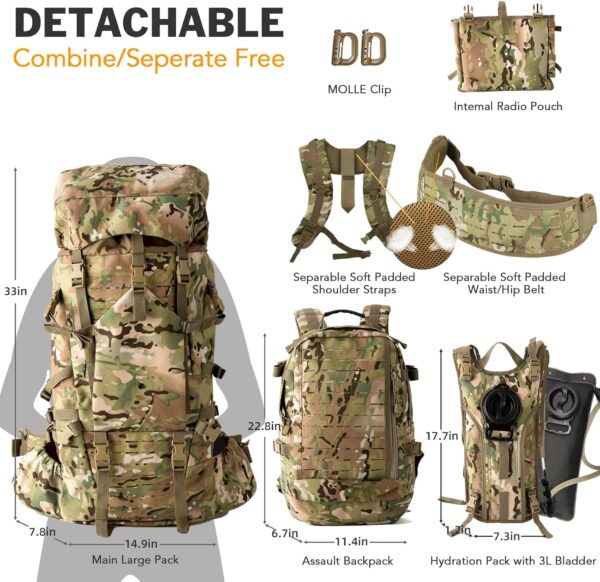 Large Rucksack with Detacheable Assault Backpack - Image 7