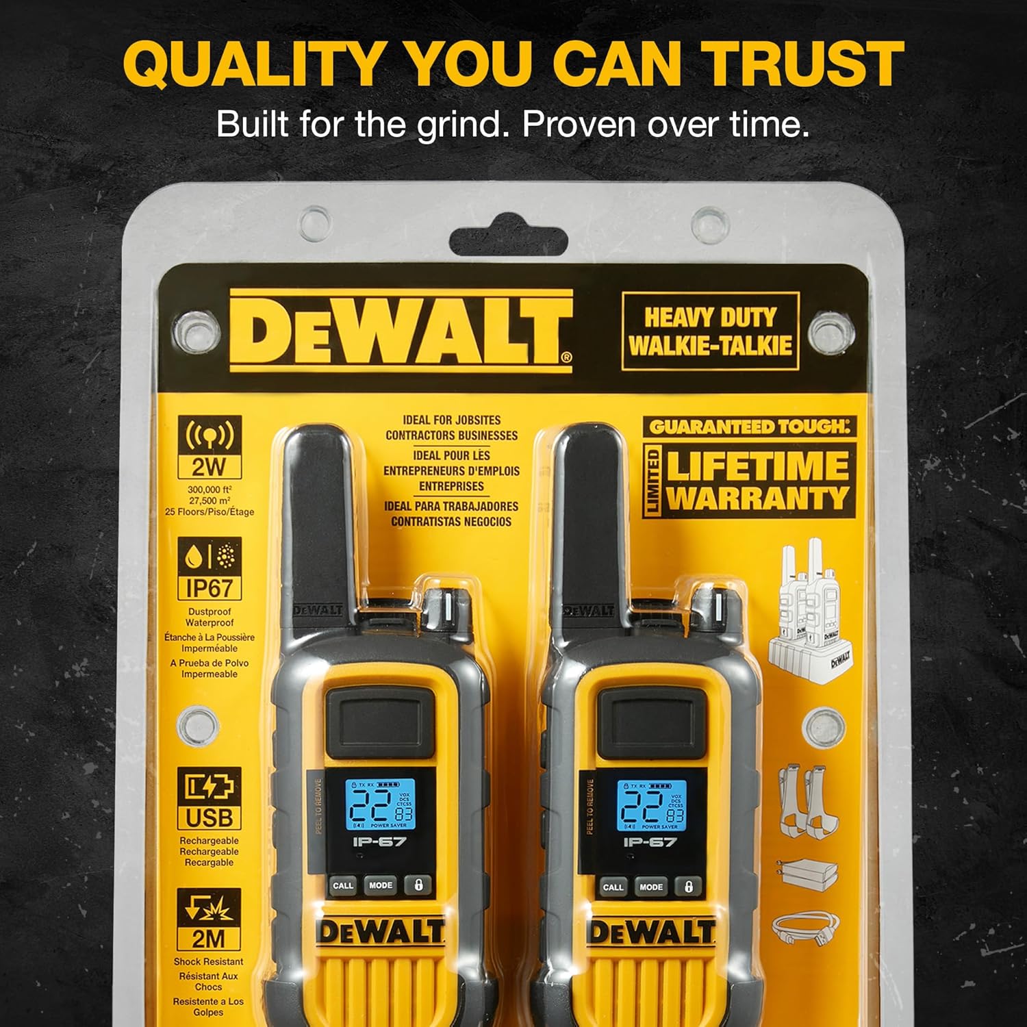 DEWALT DXFRS800 2 Watt Heavy Duty Walkie Talkies - Image 12