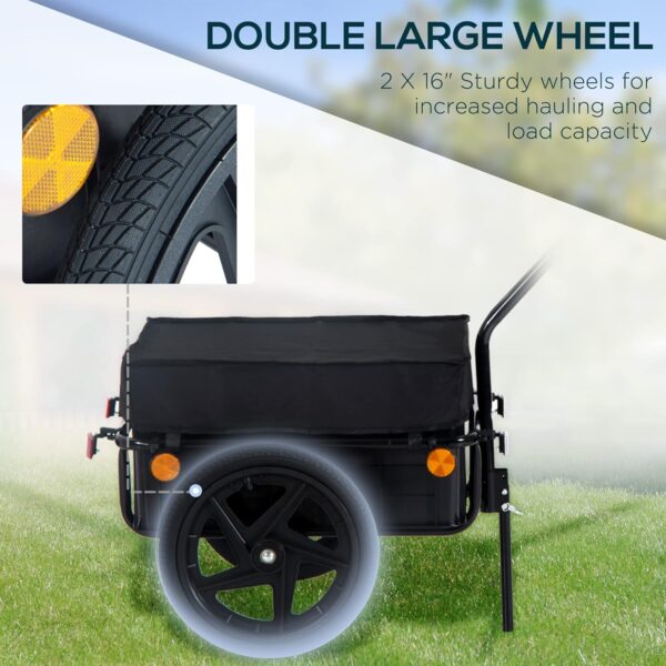 Bicycle Cargo Trailer with Removable Box and Waterproof Cover - Image 3