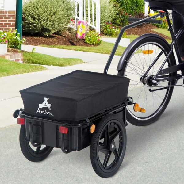 Bicycle Cargo Trailer with Removable Box and Waterproof Cover - Image 2