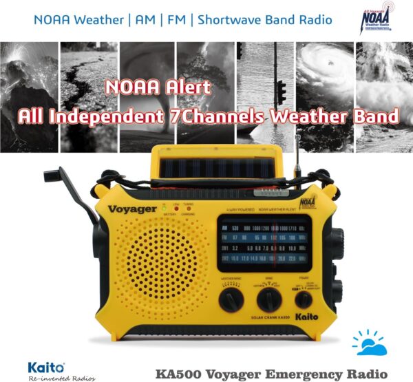Weather Alert Radio with Flashlight,Reading Lamp and Cellphone Charger - Image 8