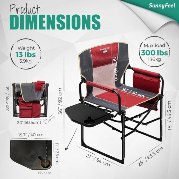 SUNNYFEEL Camping Directors Chair - Image 10