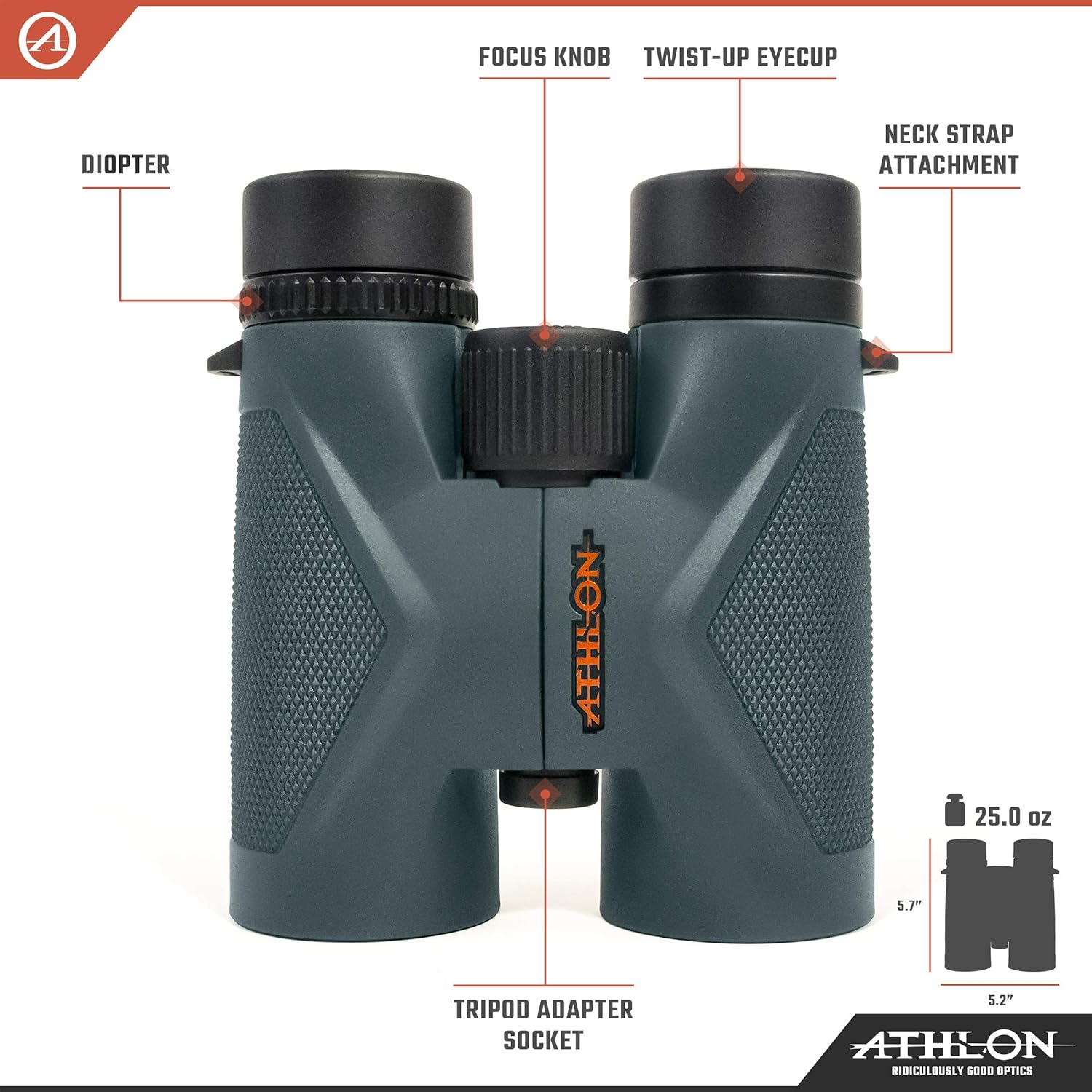 Athlon Optics 8x42 Midas UHD Gray Binoculars - Image 6