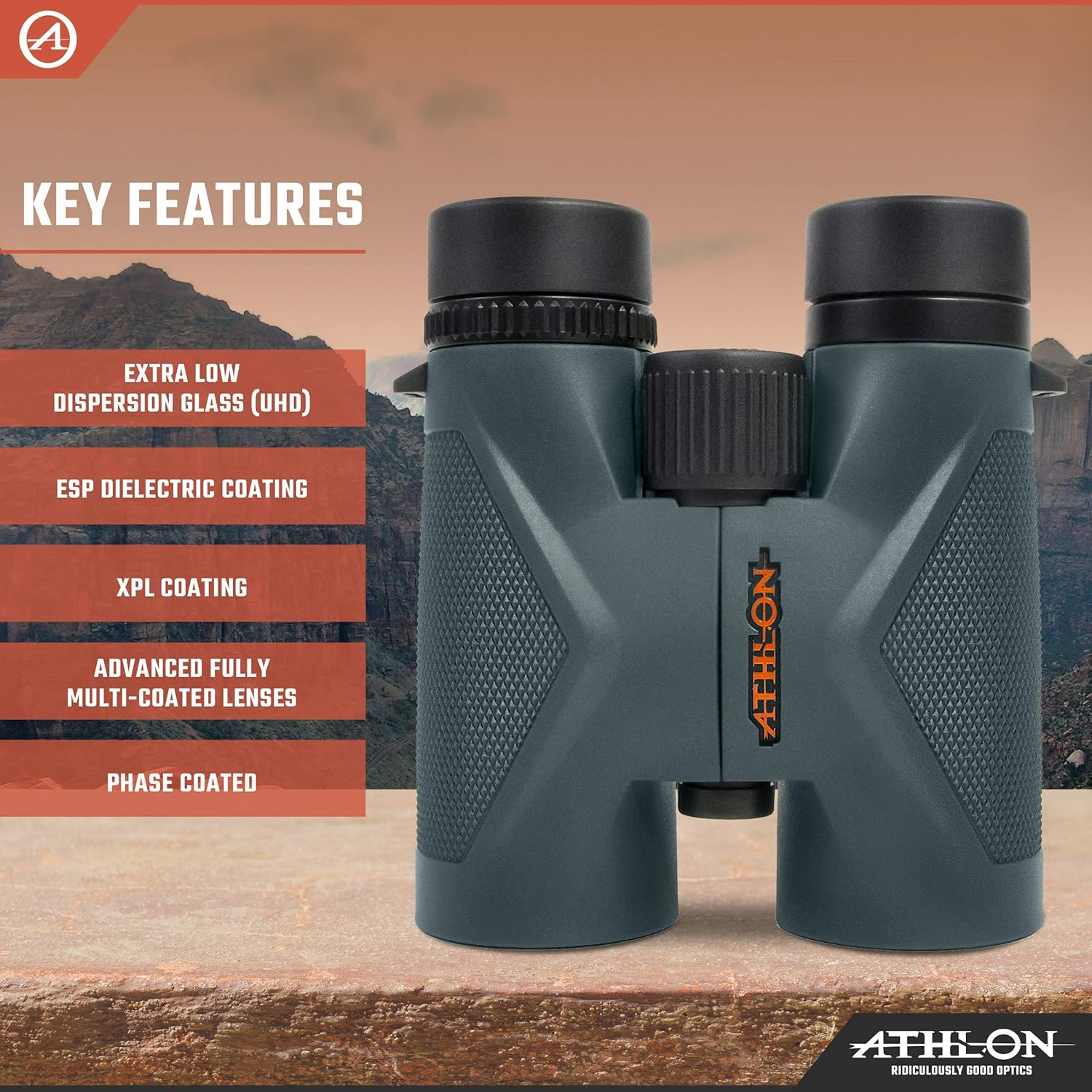 Athlon Optics 8x42 Midas UHD Gray Binoculars - Image 7