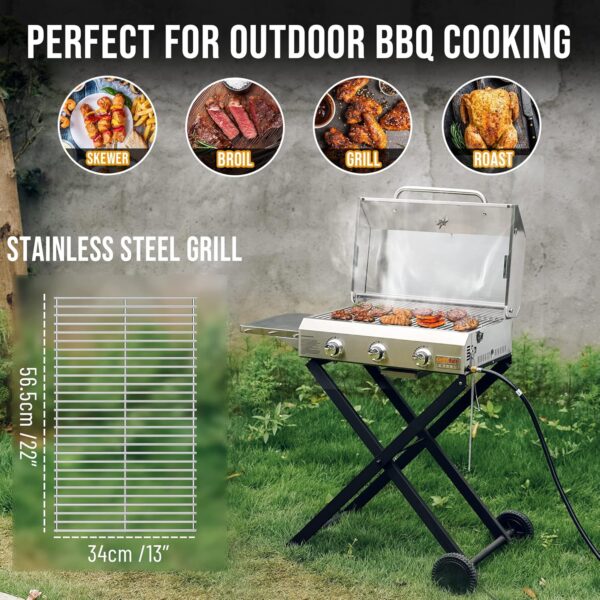 Portable Propane Grill with Lid for Outdoor - Image 5