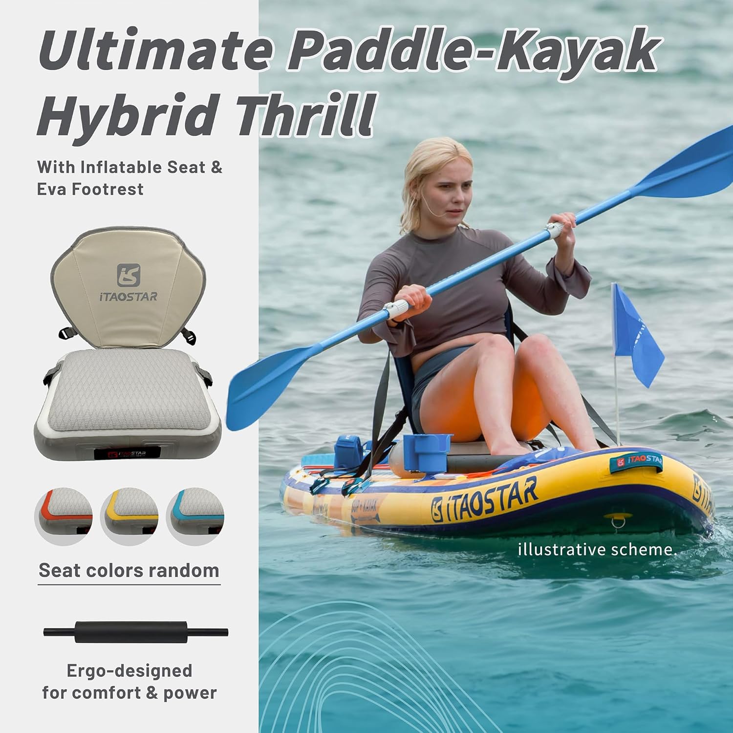 Extra Wide Paddle Board with Seat, - Image 2