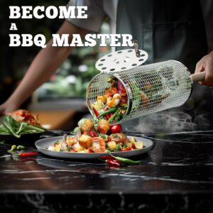 Ivtivfu Rolling Grill Basket